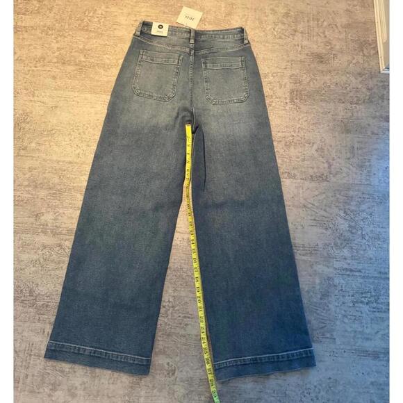 NWT JBD Custom Hand Painted Evil Eye stretch wide leg jeans sz 28 - Picture 5 of 5